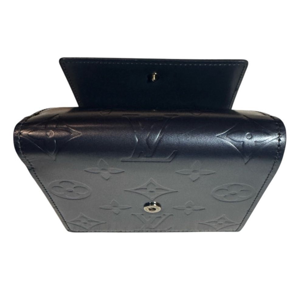 Auth Louis Vuitton Ltd Edition Navy Blue Matte Monogram Elise Compact Wallet Ex+ - Picture 11 of 14
